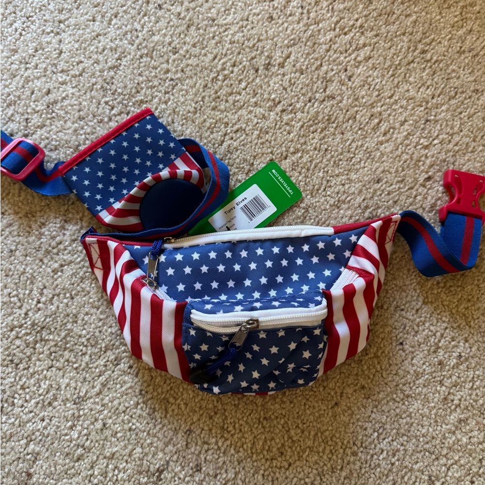 Tipsy Elves Patriotic Star and Stripe Fanny Pack NWT